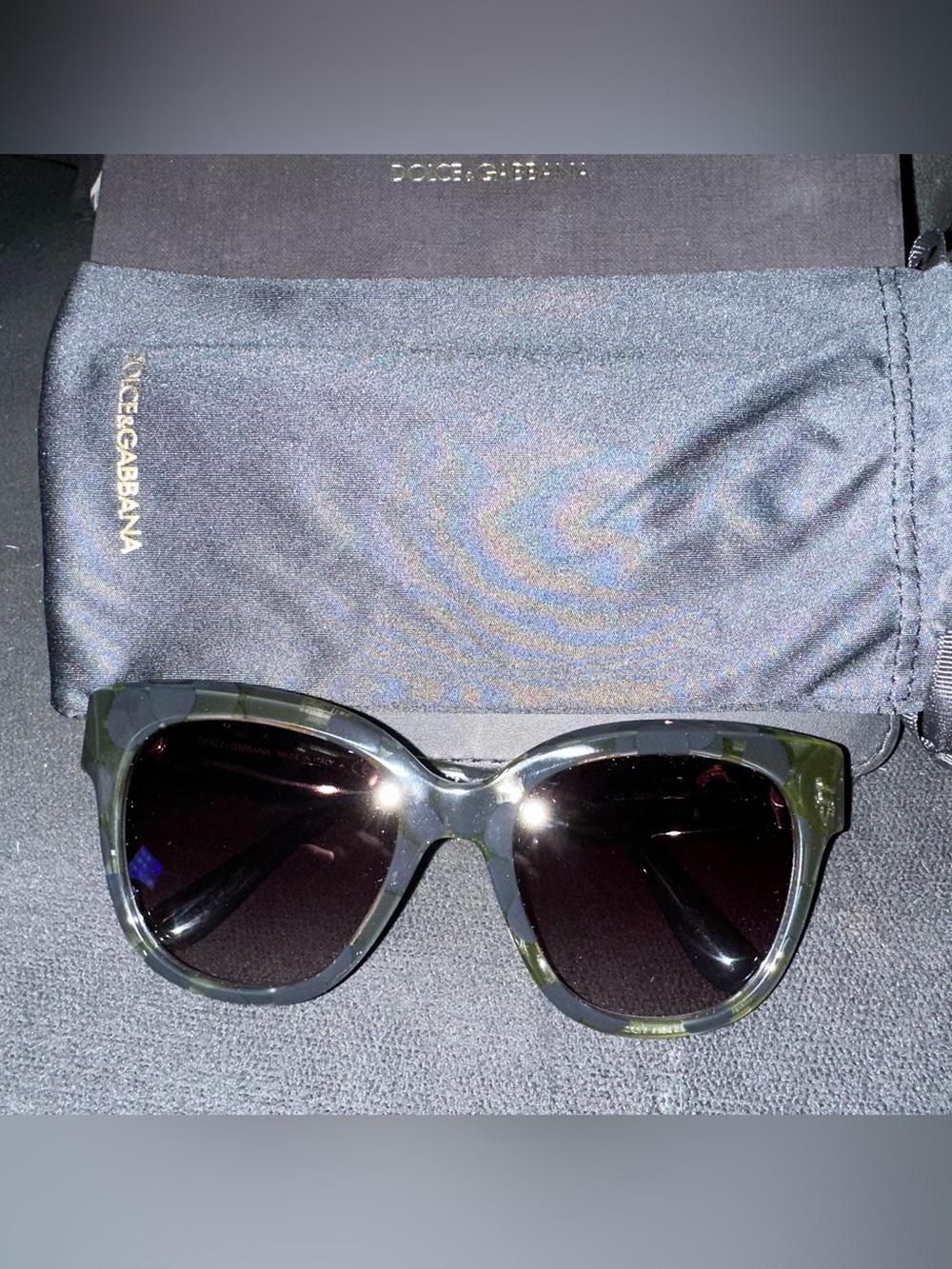 Dolce & Gabbana DG4407 Black/Olive Green Frame Sunglasses BNIB MADE IN ITALY